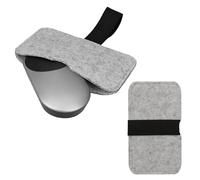 kwmobile Custodia Mouse Wireless Compatibile con Apple Magic Mouse 1 / Magic Mouse 2 / Logitech Pebble Wireless - Astuccio in Feltro con Elastico - Porta Mouse da Viaggio - grigio chiaro/nero