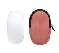 kwmobile Custodia Mouse Wireless per Apple Magic Mouse 1/2 - Cover Mouse Wireless Gaming con Cerniera - Astuccio in Velluto a Coste e Neoprene - Rosa Scuro