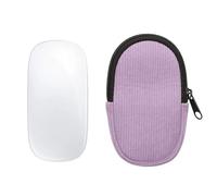 kwmobile Custodia Mouse Wireless per Apple Magic Mouse 1/2 - Cover Mouse Wireless Gaming con Cerniera - Astuccio in Velluto a Coste e Neoprene - lavanda
