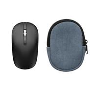 kwmobile Custodia Mouse Wireless per HP Z3700 / Anmck M1P / AE Wish ANEWISH/cimetech TM013 - Cover Mouse Wireless Gaming con Cerniera - Astuccio in Velluto a Coste e Neoprene - Blu Vintage