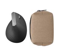 kwmobile Custodia Mouse Wireless per Logitech Lift/MX Vertical/Anker Vertical - Cover Mouse Wireless Gaming con Cerniera - Astuccio in Velluto a Coste e Neoprene - beige