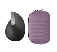 kwmobile Custodia Mouse Wireless per Logitech Lift/MX Vertical/Anker Vertical - Cover Mouse Wireless Gaming con Cerniera - Astuccio in Velluto a Coste e Neoprene - lavanda