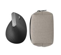 kwmobile Custodia Mouse Wireless per Logitech Lift/MX Vertical/Anker Vertical - Cover Mouse Wireless Gaming con Cerniera - Astuccio in Velluto a Coste e Neoprene - grigio