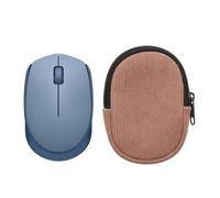 kwmobile Custodia Mouse Wireless per Logitech M171 - Cover Mouse Wireless Gaming con Cerniera - Astuccio in Velluto a Coste e Neoprene - Rosa Antico