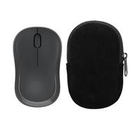 kwmobile Custodia Mouse Wireless per Logitech M240 Silent / M325S - Cover Mouse Wireless Gaming con Cerniera - Astuccio in Velluto a Coste e Neoprene - Nero