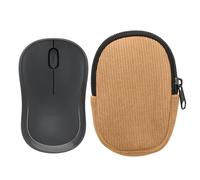 kwmobile Custodia Mouse Wireless per Logitech M240 Silent / M325S - Cover Mouse Wireless Gaming con Cerniera - Astuccio in Velluto a Coste e Neoprene - Beige