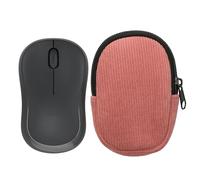 kwmobile Custodia Mouse Wireless per Logitech M240 Silent / M325S - Cover Mouse Wireless Gaming con Cerniera - Astuccio in Velluto a Coste e Neoprene - Rosa Scuro