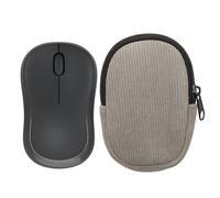 kwmobile Custodia Mouse Wireless per Logitech M240 Silent / M325S - Cover Mouse Wireless Gaming con Cerniera - Astuccio in Velluto a Coste e Neoprene - Grigio
