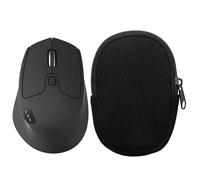 kwmobile Custodia Mouse Wireless per Logitech M720 Triathlon / M705 Marathon - Cover Mouse Wireless Gaming con Cerniera - Astuccio in Velluto a Coste e Neoprene - Nero
