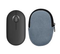 kwmobile Custodia Mouse Wireless per Logitech Pebble Mouse 2 M350s / M350 - Cover Mouse Wireless Gaming con Cerniera - Astuccio in Velluto a Coste e Neoprene - Blu Vintage