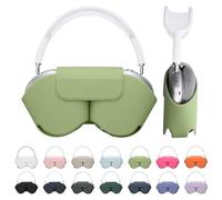 kwmobile Custodia Pelle PU Cuffie Over Ear Compatibile con Apple AirPods Max/AirPods Max 2 Cover - Astuccio Similpelle Porta Cuffie con Modalità Sleep - verde caledon