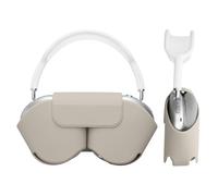 kwmobile Custodia Pelle PU Cuffie Over Ear Compatibile con Apple AirPods Max Cover - Astuccio Similpelle Porta Cuffie con Modalità Sleep - grigio chiaro