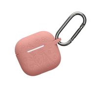 kwmobile Custodia per Apple Airpods 4 Cover - Protezione Auricolari Wireless in Silicone - Antigraffio e Antiurto con Moschettone - Rilievo Petrolio