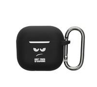 kwmobile Custodia per Apple Airpods 4 Cover - Protezione Resistente per Auricolari Wireless - in Silicone Antigraffio - Don't touch my Headphones