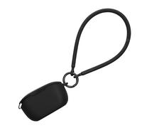 kwmobile Custodia per JBL Vibe Buds Cover - Cuffie Wireless in Silicone - Porta Auricolari - Protezione Cuffie in Ear con Cinturino - nero