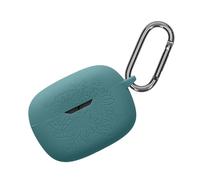 kwmobile Custodia per JBL Wave Beam/Beam 2 / Wave 200TWS Cover - Protezione Auricolari Wireless in Silicone - Antigraffio e Antiurto con Moschettone - Rilievo Petrolio