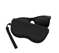 kwmobile Custodia per Occhiali da Sole da Appendere - Morbida Pochette da agganciare alla Borsa - Astuccio con Cerniera per Occhiali - Nero