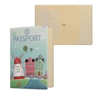 kwmobile Custodia per Passaporto - Porta Passaporto con Chiusura di Sicurezza ad Elastico - Protezione per Documenti - rosa/bianco/verde chiaro