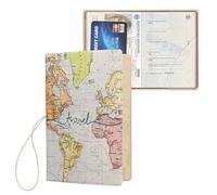 kwmobile Custodia per Passaporto - Porta Passaporto con Chiusura di Sicurezza ad Elastico - Protezione per Documenti - nero/multicolore