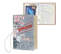 kwmobile Custodia per Passaporto - Porta Passaporto con Chiusura di Sicurezza ad Elastico - Protezione per Documenti - rosso/bianco/grigio