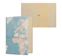 kwmobile Custodia per Passaporto - Porta Passaporto con Chiusura di Sicurezza ad Elastico - Protezione per Documenti - nero/beige/blu
