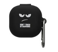 kwmobile Custodia per Samsung Galaxy Buds FE Cover - Protezione Resistente per Auricolari Wireless - in Silicone Antigraffio - Don't touch my Headphones
