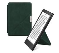 kwmobile Custodia Pieghevole Compatibile con Kobo Aura Edition 2 Cover - Cover Magnetica Pelle PU eReader con Stand - verde scuro