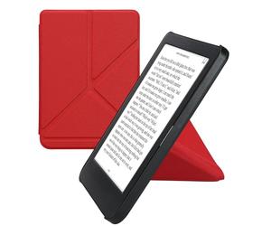 kwmobile Custodia Pieghevole Compatibile con Kobo Clara BW/Colour Cover - Cover Magnetica Pelle PU eReader con Stand - rosso scuro