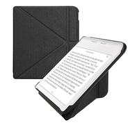 kwmobile Custodia Pieghevole Compatibile con Kobo Libra Colour Cover - Cover Magnetica Pelle PU eReader con Stand - nero