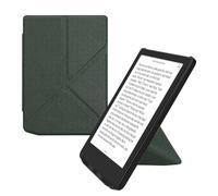 kwmobile Custodia Pieghevole Compatibile con Pocketbook Verse/Verse Lite/Pro/Color/Vivlio Light HD Cover - Cover Magnetica Pelle PU eReader con Stand - verde scuro