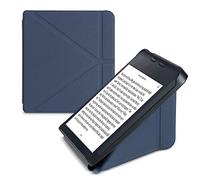 kwmobile Custodia Pieghevole Compatibile con Tolino Vision 6 Cover - Cover Magnetica Pelle PU eReader con Stand - blu scuro