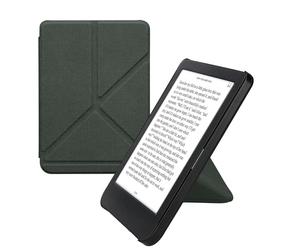 kwmobile Custodia Pieghevole Origami Compatibile con Kobo Clara BW/Colour Cover - Cover Magnetica Pelle PU eReader con Stand - Verde Scuro