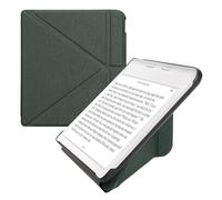 kwmobile Custodia Pieghevole Origami Compatibile con Kobo Libra Colour Cover - Cover Magnetica Pelle PU eReader con Stand - verde scuro