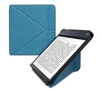 kwmobile Custodia Pieghevole Origami Compatibile con Kobo Libra H2O Cover - Cover Magnetica Pelle PU eReader con Stand - Petrolio