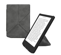 kwmobile Custodia Pieghevole Origami Compatibile con Pocketbook Verse/Pro/Color/Vivlio Light Cover - Cover Magnetica Pelle PU eReader con Stand - antracite