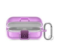 kwmobile Custodia Protettiva Compatibile con Sony WF-C510 - Cover Box Portauricolari in Silicone TPU - Soft Case - trasparente/viola matt