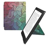 kwmobile Custodia protettiva in ecopelle per e-reader Kobo Aura H2O Edition 2 - Custodia a libro per e-reader in fucsia/blu/verde - Gioco di Colore