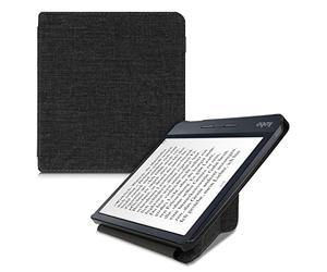 kwmobile Custodia protettiva in tessuto per e-reader Kobo Libra H2O - Custodia per e-reader in grigio scuro