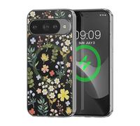 kwmobile Custodia Rigida Trasparente per Google Pixel 10 / Pixel 10 PRO Cover - Compatibile con MagSafe - Protezione Extra con Bordi in TPU - Fiori Incantevoli