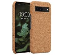 kwmobile Custodia Rivestimento Sughero Compatibile con Google Pixel 8a Cover - Cover Copertura Sughero - Case Smartphone Marrone Chiaro