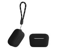 kwmobile Custodia Silicone Cuffie Compatibile con Anker Soundcore A20i Cover - Custodia Porta Auricolari con Moschettone - Case nero