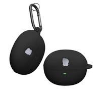 kwmobile Custodia Silicone Cuffie Compatibile con Baseus Inspire XC1 Cover - Custodia Porta Auricolari con Moschettone - Case nero