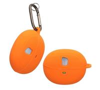 kwmobile Custodia Silicone Cuffie Compatibile con Baseus Inspire XC1 Cover - Custodia Porta Auricolari con Moschettone - Case arancione