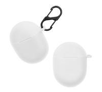 kwmobile Custodia Silicone Cuffie Compatibile con Google Pixel Buds A Series Cover - Custodia Porta Auricolari con Moschettone - Case bianco