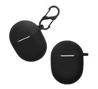 kwmobile Custodia Silicone Cuffie Compatibile con Google Pixel Buds A Series Cover - Custodia Porta Auricolari con Moschettone - Case nero