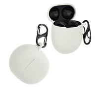 kwmobile Custodia Silicone Cuffie Compatibile con Google Pixel Buds Pro 2 / Pixel Buds Pro Cover - Custodia Porta Auricolari con Moschettone - Case bianco