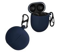 kwmobile Custodia Silicone Cuffie Compatibile con Google Pixel Buds Pro 2 / Pixel Buds Pro Cover - Custodia Porta Auricolari con Moschettone - Case blu scuro