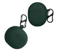 kwmobile Custodia Silicone Cuffie Compatibile con Google Pixel Buds Pro Cover - Custodia Porta Auricolari con Moschettone - Case verde scuro