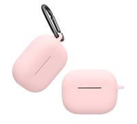kwmobile Custodia Silicone Cuffie Compatibile con Huawei Freebuds SE 4 ANC Cover - Custodia Porta Auricolari con Moschettone - Case rosa antico