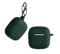 kwmobile Custodia Silicone Cuffie Compatibile con Huawei FreeBuds SE2 Cover - Custodia Porta Auricolari con Moschettone - Case verde scuro